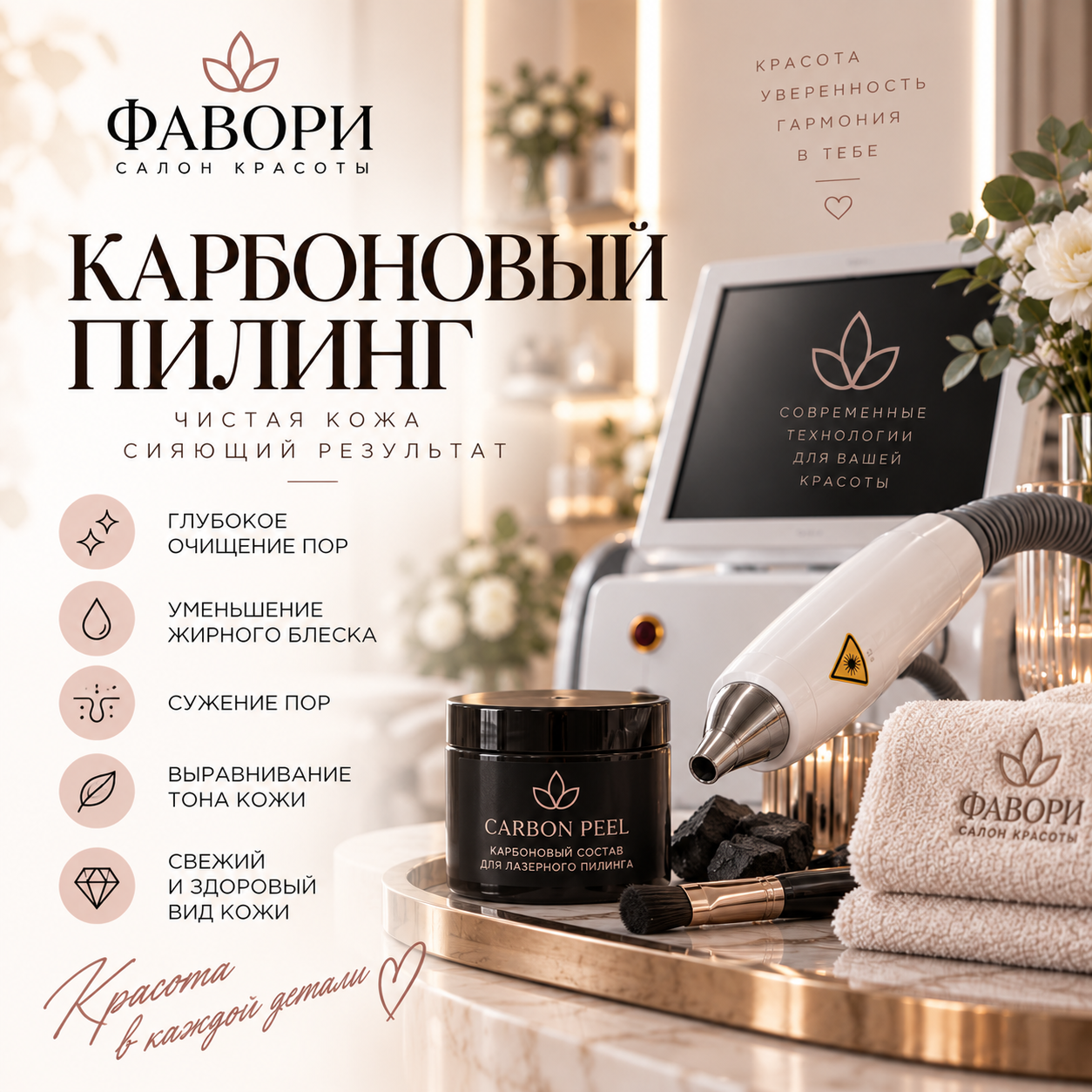 Карбоновый пилинг лица